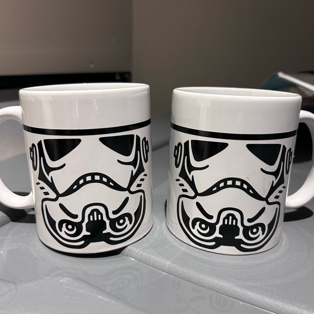 Star Wars Storm Trooper Stormtrooper Coffee Mug Ceramic 2002 set of two